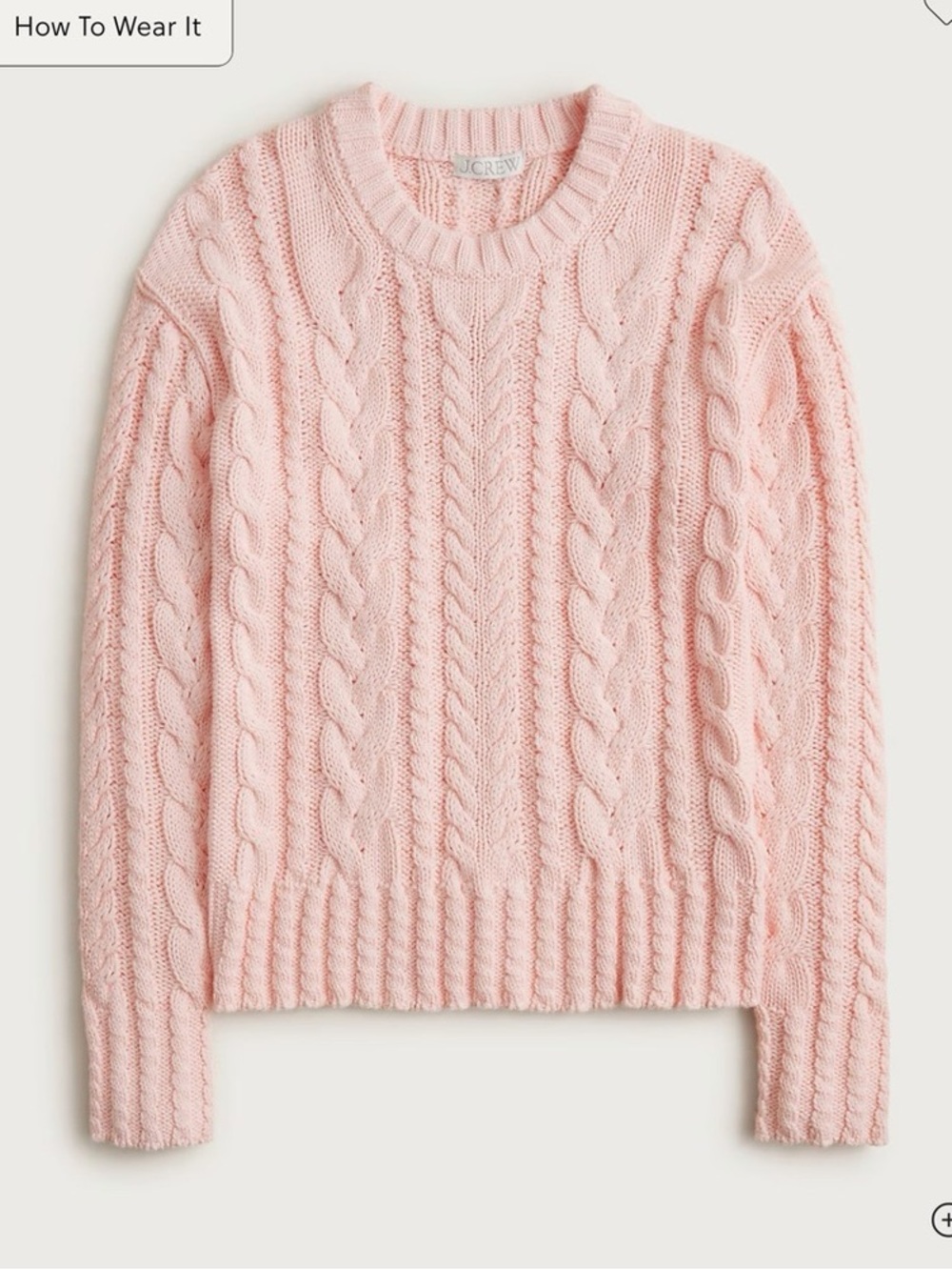 J crew Cable-knit crewneck sweater